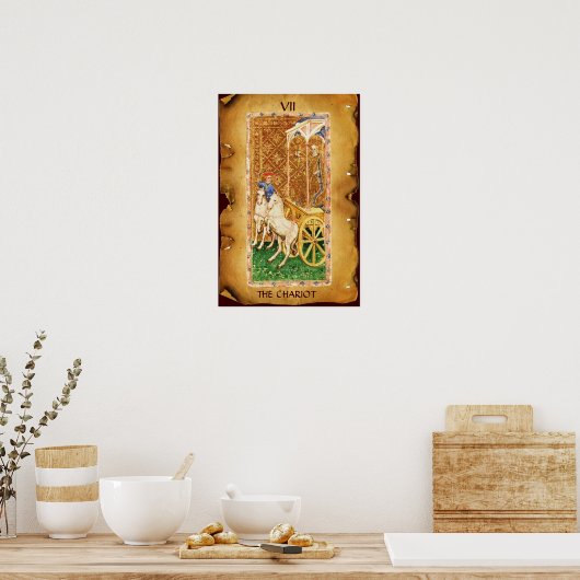 ANTIQUE RENAISSANCE TAROTS 7 / DIE CHARIOT POSTER (Küche)
