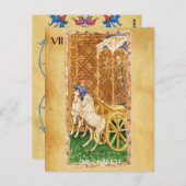 ANTIQUE RENAISSANCE TAROTS 7 / DIE CHARIOT POSTKARTE (Vorne/Hinten)