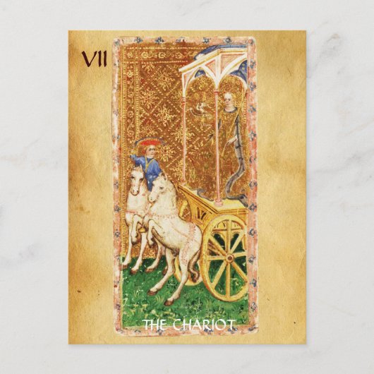 ANTIQUE RENAISSANCE TAROTS 7 / DIE CHARIOT POSTKARTE (Vorderseite)