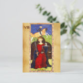 ANTIQUE RENAISSANCE TAROTS 8 / JUSTIZ POSTKARTE (Stehend Vorderseite)