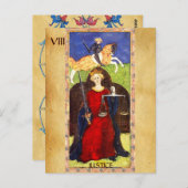 ANTIQUE RENAISSANCE TAROTS 8 / JUSTIZ POSTKARTE (Vorne/Hinten)