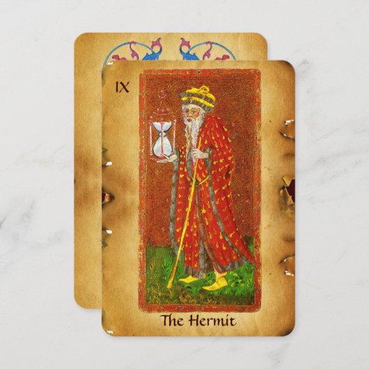 ANTIQUE RENAISSANCE TAROTS 9 / DIE HERMIT ANKÜNDIGUNG (Vorne/Hinten)