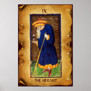 ANTIQUE RENAISSANCE TAROTS 9 / DIE HERMIT POSTER