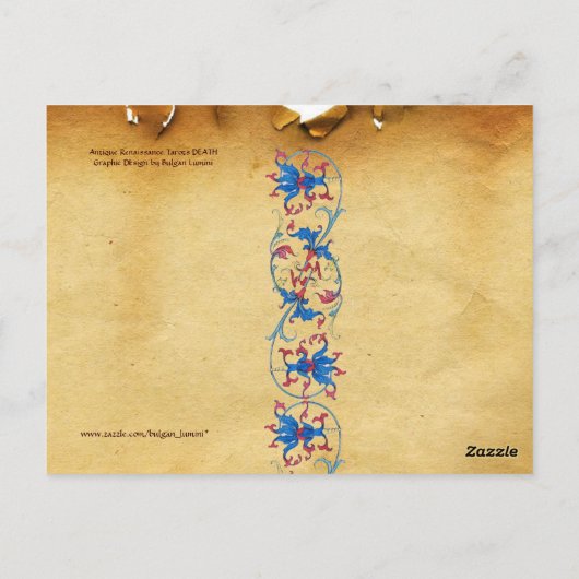 ANTIQUE RENAISSANCE TAROTS,ACE OF SCHWERTER Perchm Postkarte (Rückseite)