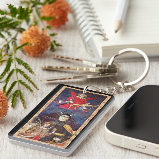 ANTIQUE RENAISSANCE TAROTS, DAS DEVIER-RUBY-MONOGR SCHLÜSSELANHÄNGER (Vorderseite rechts)