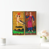 ANTIQUE RENAISSANCE TAROTS / DIE SONNE UND DER MON QUADRATISCHE WANDUHR (Zuhause)