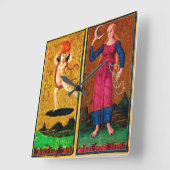 ANTIQUE RENAISSANCE TAROTS / DIE SONNE UND DER MON QUADRATISCHE WANDUHR (Winkel)