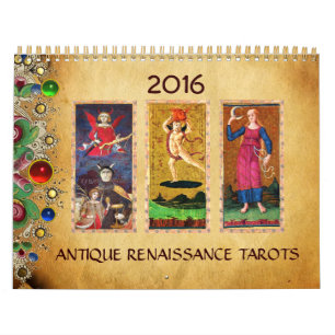ANTIQUE RENAISSANCE TAROTS FLORAL PARCHMENT 2016 KALENDER