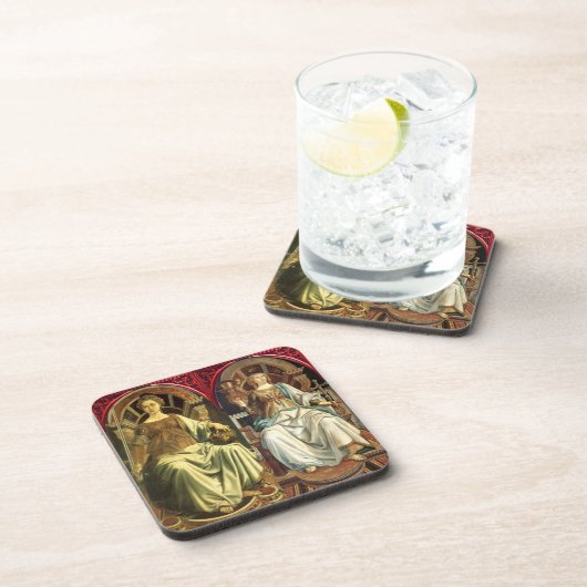 ANTIQUE RENAISSANCE TAROTS / JUSTIZ - POP GETRÄNKEUNTERSETZER (Rechte Seite)