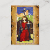 ANTIQUE RENAISSANCE-TAROTS, JUSTIZPerchment Visitenkarte (Rückseite)