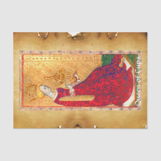 ANTIQUE RENAISSANCE TAROTS,KÖNIGKEIT DER KUPPENPAR SEIDENPAPIER (Vorderseite)