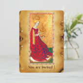 ANTIQUE RENAISSANCE TAROTS KÜPPENQUEEN EINLADUNG (Stehend Vorderseite)