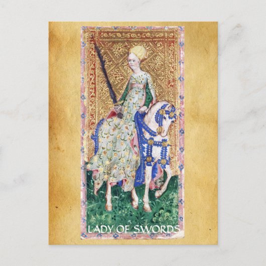 ANTIQUE RENAISSANCE TAROTS / LADY OF SCHWERTER POSTKARTE (Vorderseite)