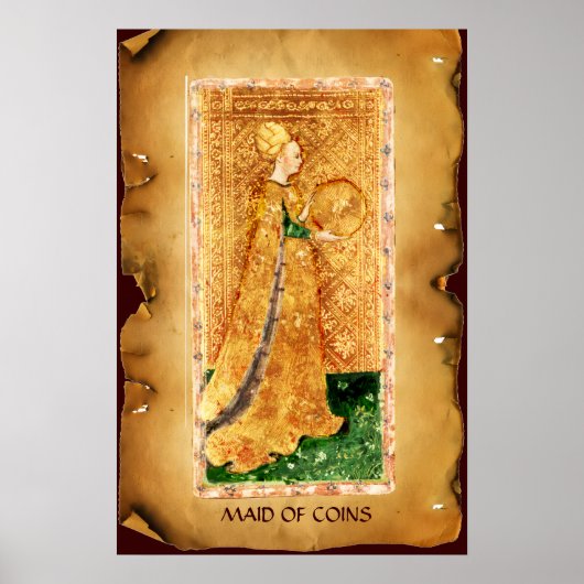 ANTIQUE RENAISSANCE-TAROTS / MAID DER MÜNZEN POSTER (Vorne)