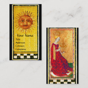 ANTIQUE RENAISSANCE TAROTS /SONNE UND KUPPENQUEEN VISITENKARTE