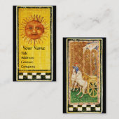 ANTIQUE RENAISSANCE TAROTS/ SONNE UND SESSEL VISITENKARTE (Vorne/Hinten)
