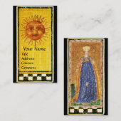 ANTIQUE RENAISSANCE TAROTS /SONNE UND WANDEMAID VISITENKARTE (Vorne/Hinten)