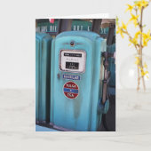 Antique Retro Benzinpumpe Denken Sie an Ihre Karte (Gelbe Blume)