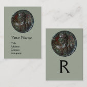 ANTIQUE ROMAN BRONZE MEDALLION MONOGRAM, grau Visitenkarte (Vorne/Hinten)