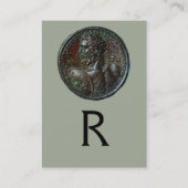 ANTIQUE ROMAN BRONZE MEDALLION MONOGRAM, grau Visitenkarte (Rückseite)