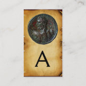 ANTIQUE ROMAN BRONZE MEDALLION MONOGRAM Perchment Visitenkarte (Rückseite)