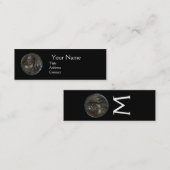 ANTIQUE ROMAN BRONZE MEDALLION MONOGRAM, schwarz Mini Visitenkarte (Vorne/Hinten)