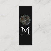 ANTIQUE ROMAN BRONZE MEDALLION MONOGRAM, schwarz Mini Visitenkarte (Rückseite)