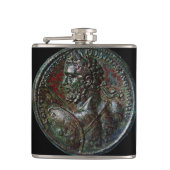 ANTIQUE ROMAN BRONZE MEDALLION schwarz Flachmann (Vorderseite)