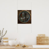 ANTIQUE ROMAN BRONZE MEDALLION SEPTIMUS SEVERUS POSTER (Küche)
