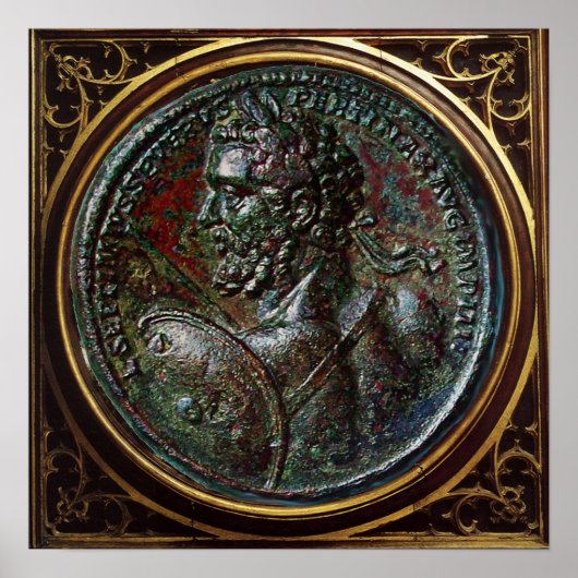 ANTIQUE ROMAN BRONZE MEDALLION SEPTIMUS SEVERUS POSTER (Vorne)