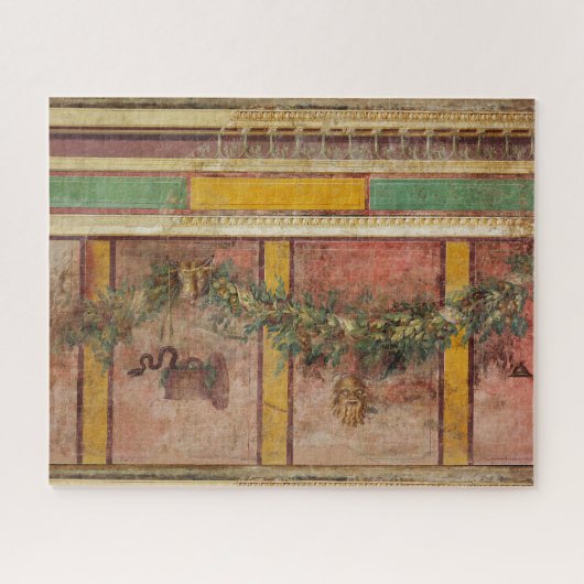 ANTIQUE ROMAN FRESCO,SATYR MASK,GARLAND,FRUITS  PUZZLE (Horizontal)