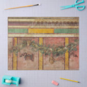 ANTIQUE ROMAN FRESCO,SATYR MASK,GARLAND,FRUITS  SEIDENPAPIER (Basteln)
