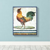 ANTIQUE ROMAN MOSAICA / ROOSTER LEINWANDDRUCK (Insitu (Holzboden))