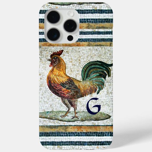ANTIQUE ROMAN MOSAICA / ROOSTER MONOGRAM Case-Mate iPhone HÜLLE (Rückseite)