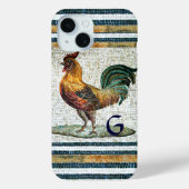 ANTIQUE ROMAN MOSAICA / ROOSTER MONOGRAM Case-Mate iPhone HÜLLE (Rückseite)