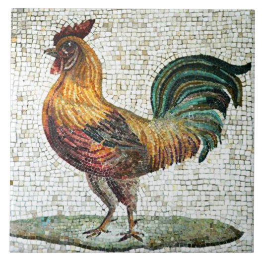 ANTIQUE ROMAN MOSAICA / ROOSTER MONOGRAM FLIESE (Vorderseite)