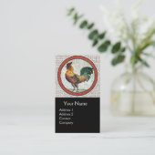ANTIQUE ROMAN MOSAICA / ROOSTER MONOGRAM VISITENKARTE (Stehend Vorderseite)