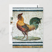 ANTIQUE ROMAN MOSAICA / ROOSTER POSTKARTE (Vorne/Hinten)