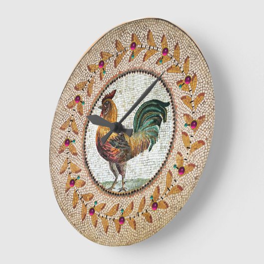 ANTIQUE ROMAN MOSAICE / ROOSTER GROßE WANDUHR (Winkel)