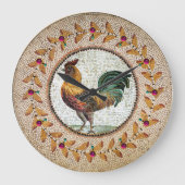 ANTIQUE ROMAN MOSAICE / ROOSTER GROßE WANDUHR (Vorderseite)