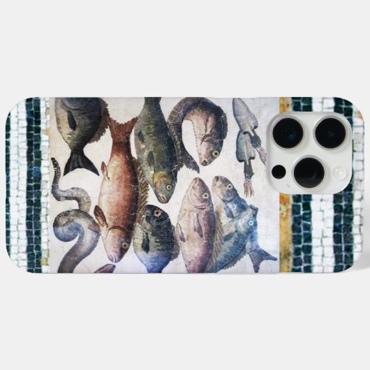 ANTIQUE ROMAN MOSAICS, FISCHE, MEERESLEBENSZENE Case-Mate iPhone HÜLLE (Rückseite (Horizontal))