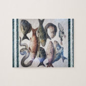 ANTIQUE ROMAN MOSAICS, FISCHE, MEERESLEBENSZENE PUZZLE (Horizontal)