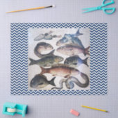 ANTIQUE ROMAN MOSAICS,FISCHE,OZEANSEESKENE SEIDENPAPIER (Basteln)