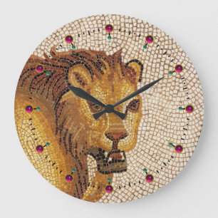 ANTIQUE ROMAN MOSAICS / LION GROßE WANDUHR