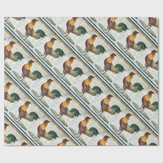 ANTIQUE ROMAN MOSAICS / ROOSTER GESCHENKPAPIER (Flach)
