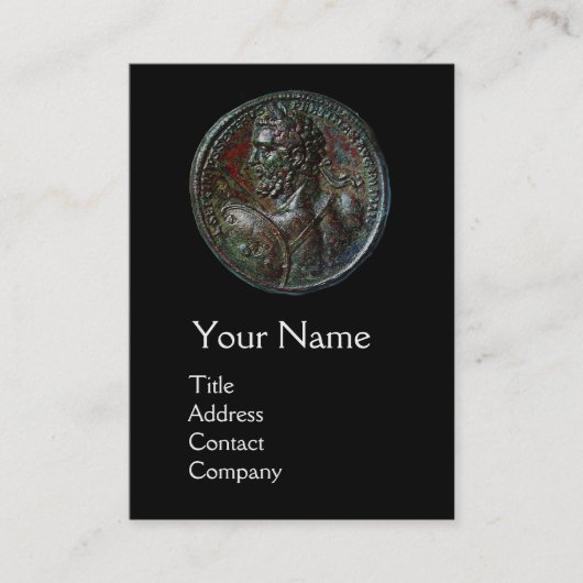 ANTIQUE ROMAN SEVERUS BRONZE MEDALLION MONOGRAM VISITENKARTE (Vorderseite)