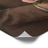 Antique Romantic Couple with Roses Poster (Ecke)