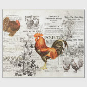 Antique Rooster Gartenbau Ads Ephemera Geschenkpapier (Flach)