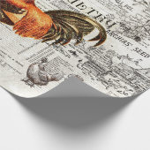 Antique Rooster Gartenbau Ads Ephemera Geschenkpapier (Ecke)