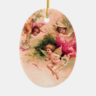 Antique Rosa Fairy Kunst, Dichtung und Musik Keramikornament